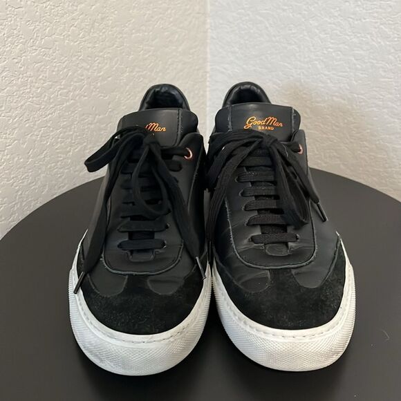 GOOD MAN BRAND Legend Court Sneaker Black Nappa Leather/Suede, Size 8.5 - Picture 3 of 10